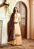 Cream brown silk festive wear palazzo suit 15107