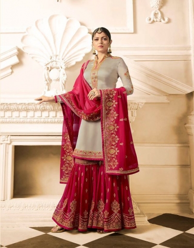 Drashti Dhami Beige Pink wedding sharara suit 2506