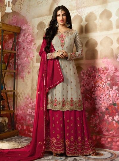 Amyra Dastur Beige Indian sharara style wedding suit 4010