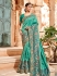 Sea green pure banarasi silk jacquard silk wedding saree 2004