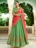Green pink silk Indian wedding lehenga choli 806