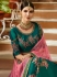 Teal Green pink silk Indian wedding lehenga choli 807