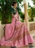 Pink green silk Indian wedding lehenga choli 809