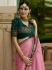 Pink green silk Indian wedding lehenga choli 809