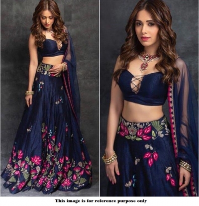 Bollywood model blue banglori silk lehenga choli
