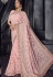 Pink bemberg Lucknowi designer party wear saree