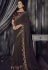 Brown and maroon Color Imported fabric designer party wear saree