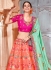 Peach and pink Banarasi silk wedding lehenga choli