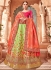 Lemon green Banarasi silk wedding lehenga choli