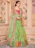 Pista green Banarasi silk wedding lehenga choli