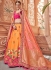 Yellow and pink Banarasi silk wedding lehenga choli