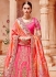 Pink color Banarasi silk wedding lehenga choli