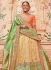 Beige and pink Banarasi silk wedding lehenga choli