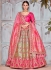 Grey and pink Banarasi silk wedding lehenga choli