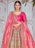 Grey and pink Banarasi silk wedding lehenga choli