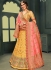 Yellow color silk Indian wedding lehenga choli 602