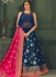 Blue color silk Indian wedding lehenga choli 605