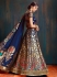 Navy blue pure banarasi silk Indian wedding lehenga choli 62002