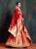 Red pure banarasi silk Indian wedding lehenga choli 62005