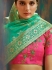 Green pink pure banarasi silk Indian wedding lehenga choli 62006