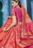 Peach and orange silk Indian wedding lehenga choli 1002