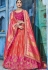 Peach and orange silk Indian wedding lehenga choli 1002