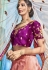 Peach purple silk Indian wedding lehenga choli 1005