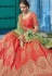 Orange silk Indian wedding lehenga choli 1007