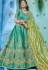 Teal silk Indian wedding lehenga choli 1009