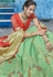 Green and red silk Indian wedding lehenga choli 1011