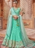 Turquoise net Indian wedding lehenga choli 4601