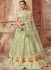 Pista green satin Indian wedding lehenga choli 4602