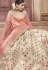 Cream peach banglori silk Indian wedding lehenga choli 4603