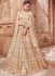Cream color satin Indian wedding lehenga choli 4606