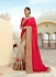 Cream pink silk Indian wedding wear saree 5005
