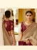 Maroon chikoo silk Indian wedding wear saree 5007