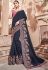 Navy blue silk Indian wedding wear saree 1903