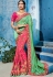 Pink green color silk Indian wedding wear saree 1102