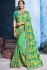 Green and yellow color silk Indian wedding wear saree 1103