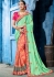 Pastel Pink color silk Indian wedding wear saree 1106