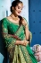 Green color silk Indian wedding wear saree 1107