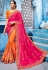 Orange and pink color silk Indian wedding wear saree 1108