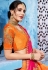Orange and pink color silk Indian wedding wear saree 1108