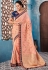 Blush color Indian wedding wear silk saree 7003