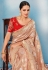 Beige Indian wedding wear silk saree 7008