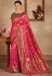 Pink color silk Indian wedding saree 929