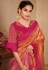 Orange color silk Indian wedding saree 934