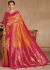 Orange color silk Indian wedding saree 934