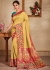 Mustuard color silk Indian wedding saree 936