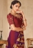 Purple maroon color silk Indian wedding saree 937